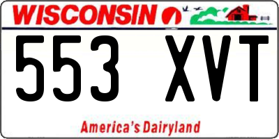 WI license plate 553XVT