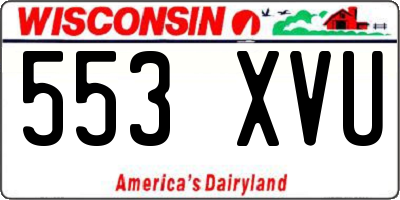 WI license plate 553XVU