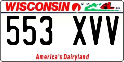 WI license plate 553XVV