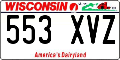 WI license plate 553XVZ