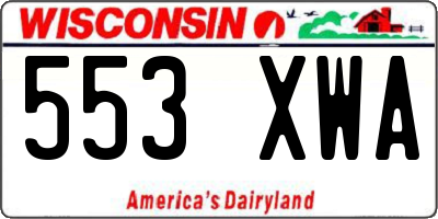 WI license plate 553XWA