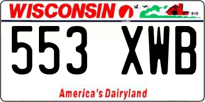 WI license plate 553XWB