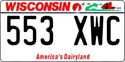 WI license plate 553XWC
