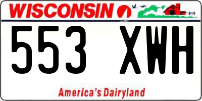 WI license plate 553XWH