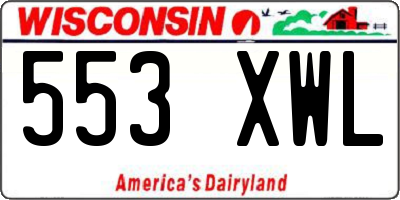 WI license plate 553XWL
