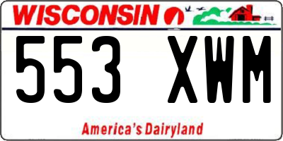 WI license plate 553XWM