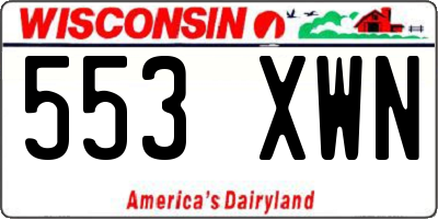 WI license plate 553XWN