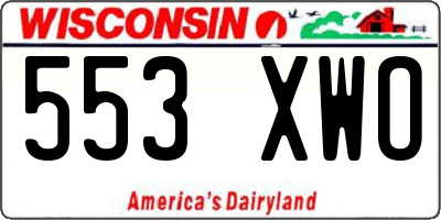 WI license plate 553XWO