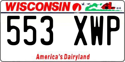 WI license plate 553XWP