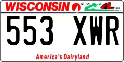WI license plate 553XWR