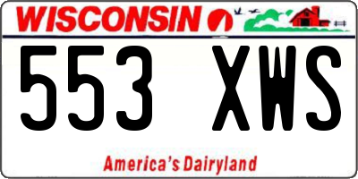 WI license plate 553XWS