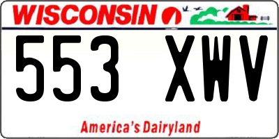 WI license plate 553XWV