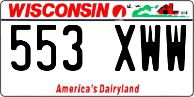 WI license plate 553XWW