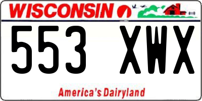 WI license plate 553XWX