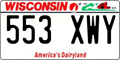 WI license plate 553XWY