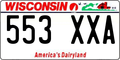 WI license plate 553XXA