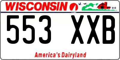 WI license plate 553XXB