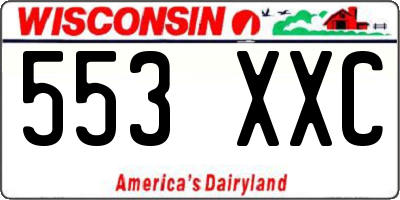 WI license plate 553XXC