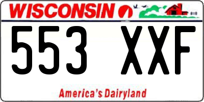 WI license plate 553XXF