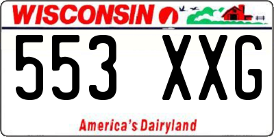 WI license plate 553XXG