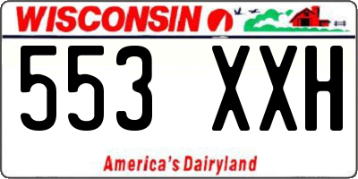 WI license plate 553XXH