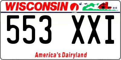 WI license plate 553XXI