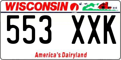 WI license plate 553XXK