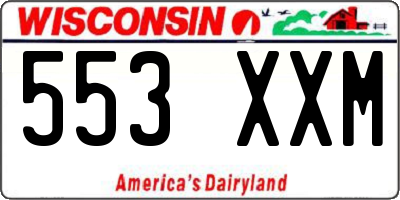 WI license plate 553XXM