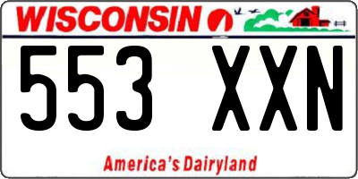 WI license plate 553XXN