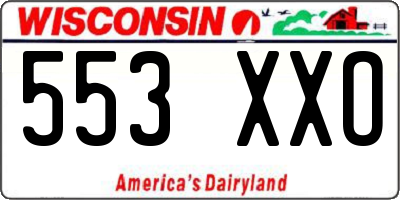 WI license plate 553XXO