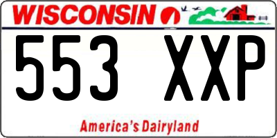 WI license plate 553XXP