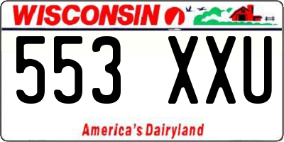 WI license plate 553XXU