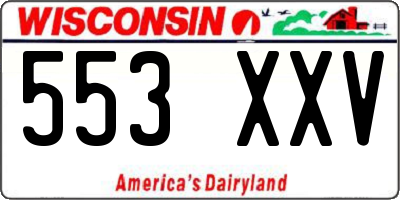 WI license plate 553XXV