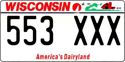 WI license plate 553XXX
