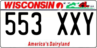 WI license plate 553XXY