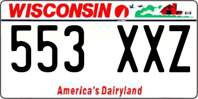 WI license plate 553XXZ
