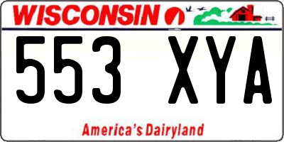 WI license plate 553XYA