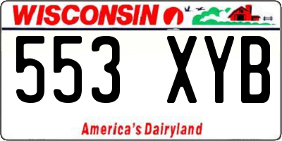 WI license plate 553XYB