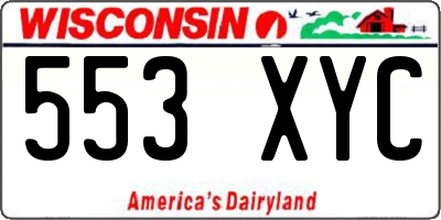 WI license plate 553XYC
