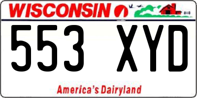 WI license plate 553XYD