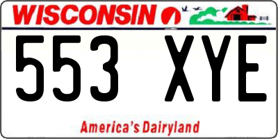 WI license plate 553XYE