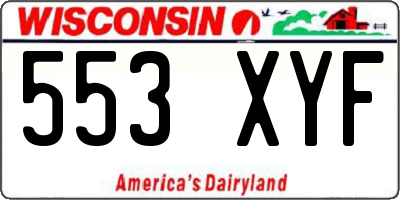 WI license plate 553XYF