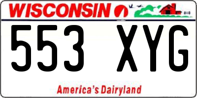 WI license plate 553XYG