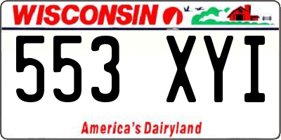 WI license plate 553XYI