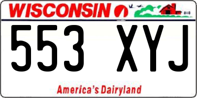 WI license plate 553XYJ
