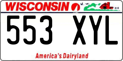 WI license plate 553XYL