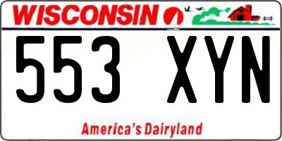 WI license plate 553XYN