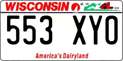WI license plate 553XYO