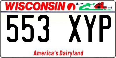WI license plate 553XYP
