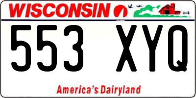 WI license plate 553XYQ